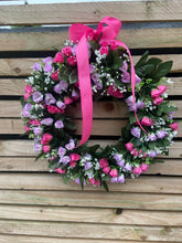 Load image into Gallery viewer, Pink garden styling wreath
