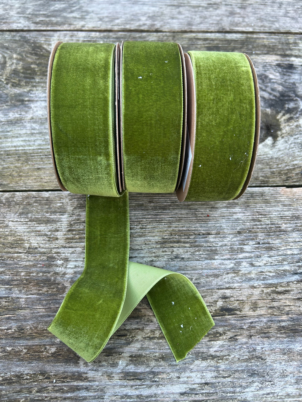 Green velvet ribbon