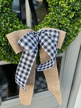 Load image into Gallery viewer, Pre-order…The Boxwood with burlap &amp; plaid bow
